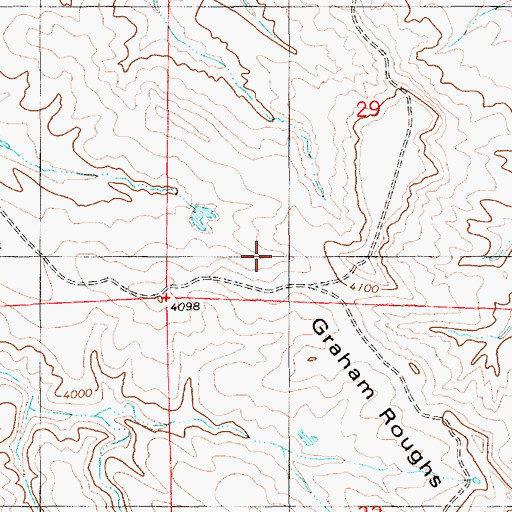 Topographic Map of Graham Roughs, WY