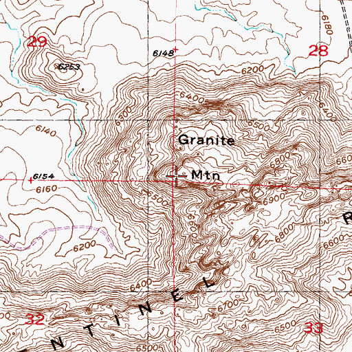 Topographic Map of Granite Mountain, WY