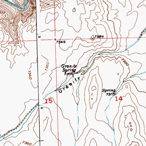 Topographic Map of Granite Spring, WY