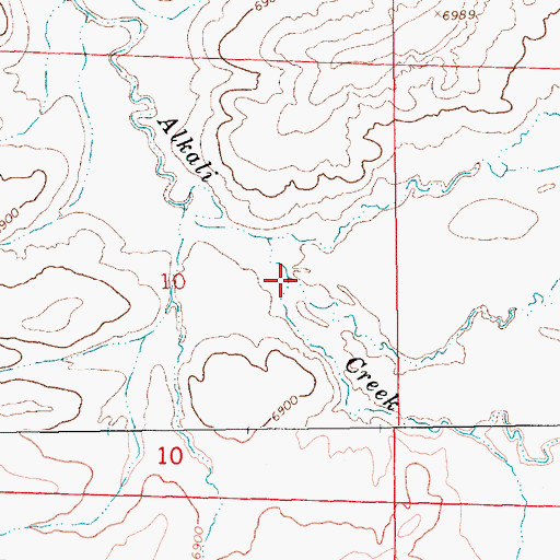 Topographic Map of Granite Wash, WY
