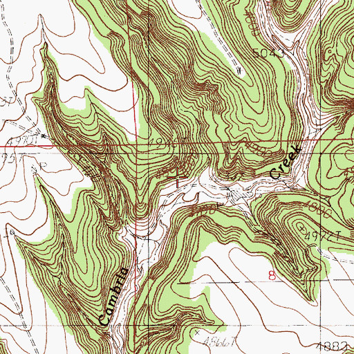 Topographic Map of Grant Canyon, WY