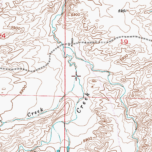 Topographic Map of Grant Creek, WY