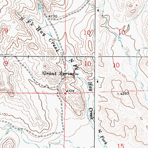 Topographic Map of Grant Spring, WY