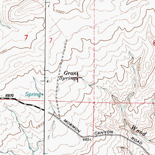 Topographic Map of Grant Springs, WY