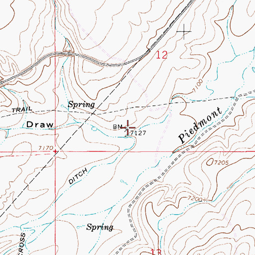 Topographic Map of Grassy Draw, WY