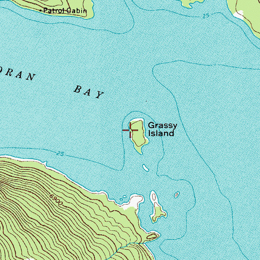 Topographic Map of Grassy Island, WY