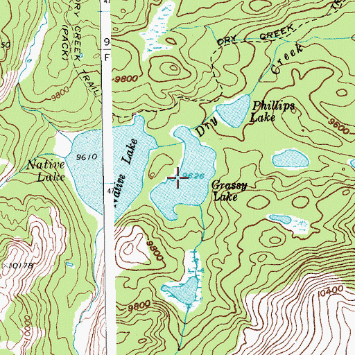 Topographic Map of Grassy Lake, WY
