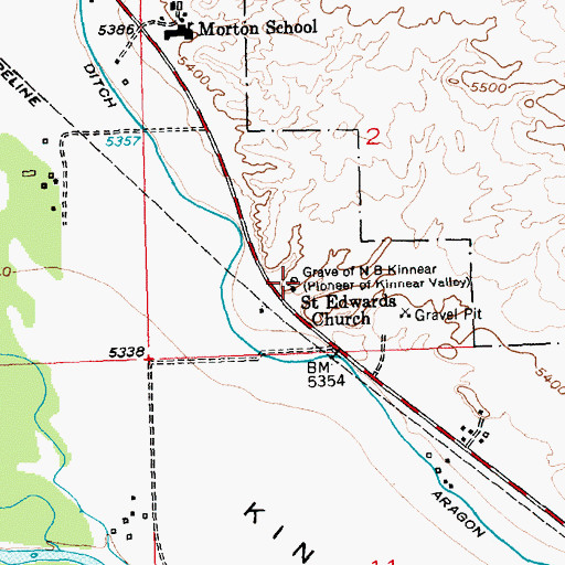 Topographic Map of Grave of N B Kinnear, WY