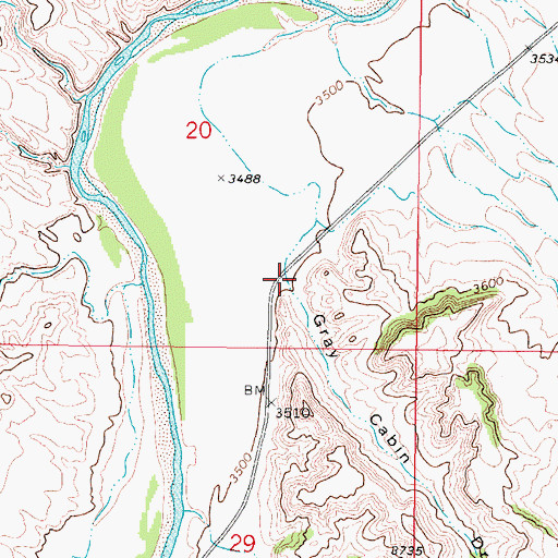 Topographic Map of Gray Cabin Draw, WY