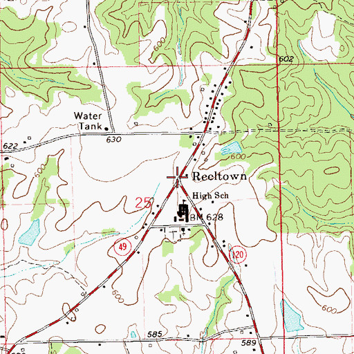 Topographic Map of Reeltown, AL