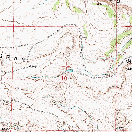 Topographic Map of Gray Wall, WY