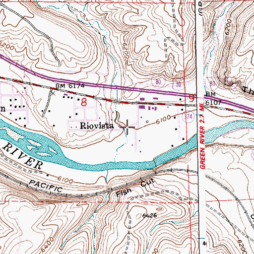 Topographic Map of Greasewood Canyon, WY