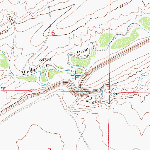 Topographic Map of Greasewood Creek, WY