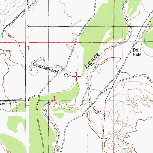 Topographic Map of Greasewood Creek, WY
