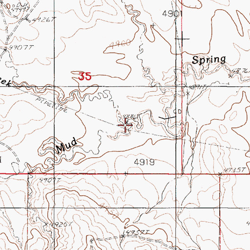 Topographic Map of Greasewood Creek, WY