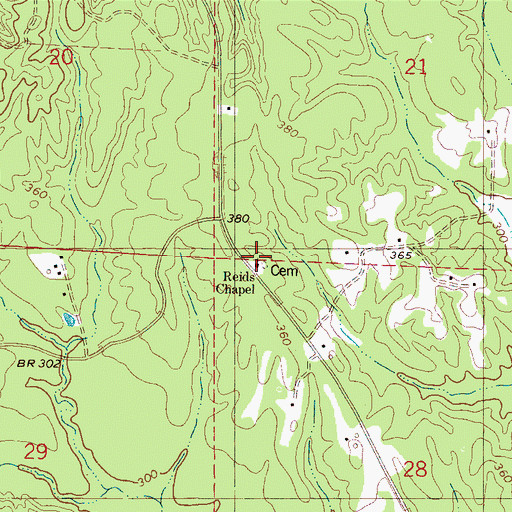 Topographic Map of Reeds Chapel Methodist Church, AL