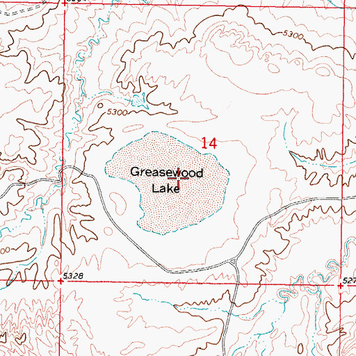 Topographic Map of Greasewood Lake, WY