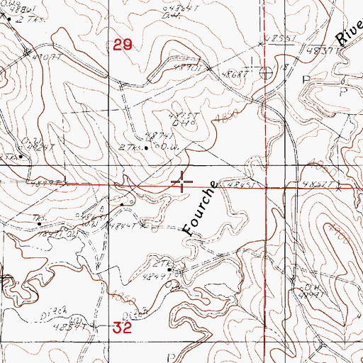 Topographic Map of Greasewood Ranch, WY