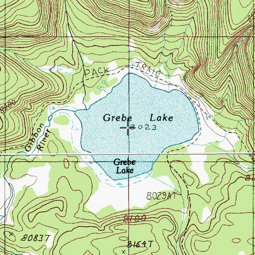 Topographic Map of Grebe Lake, WY