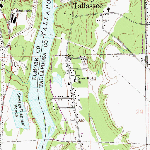 Topographic Map of River Road Baptist Church, AL