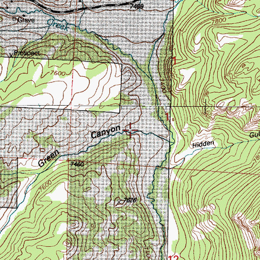 Topographic Map of Green Canyon, WY