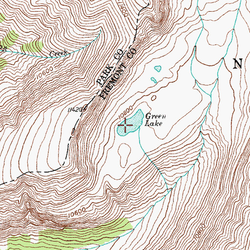 Topographic Map of Green Lake, WY