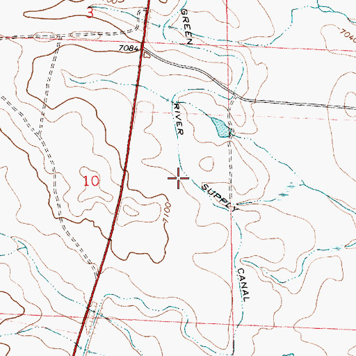 Topographic Map of Green River Supply Canal, WY