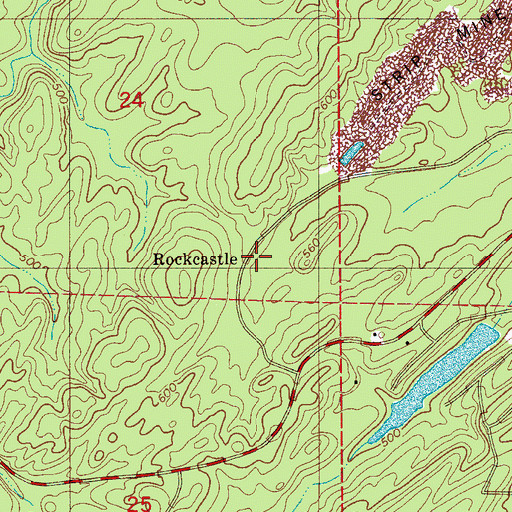 Topographic Map of Rockcastle, AL