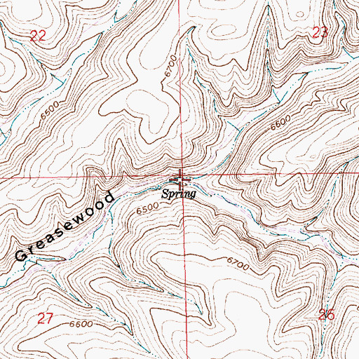 Topographic Map of Greens Canyon, WY