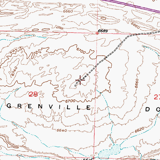 Topographic Map of Grenville Dome, WY