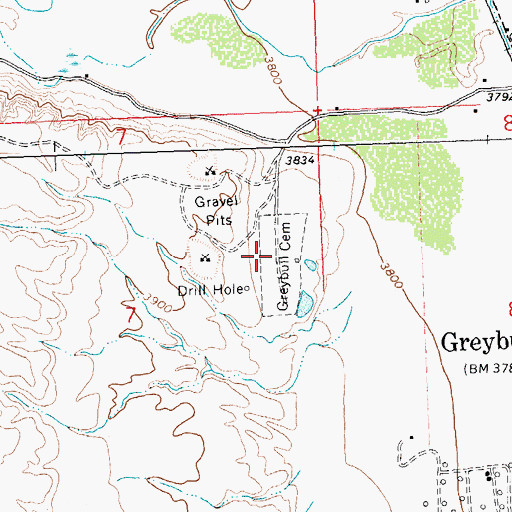 Topographic Map of Donald J Ruhl Memorial Cemetery - Greybull Cemetery - Hillside Cemetery, WY