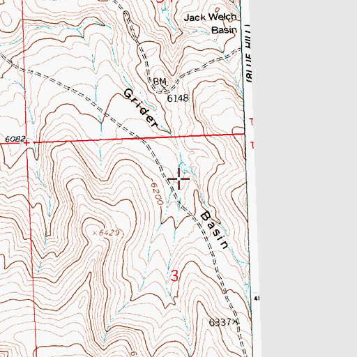 Topographic Map of Grider Basin, WY