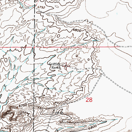 Topographic Map of Griffith Ranch, WY