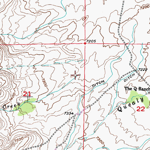 Topographic Map of Grinnell Creek, WY