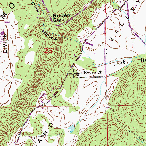 Topographic Map of Roden Baptist Church, AL