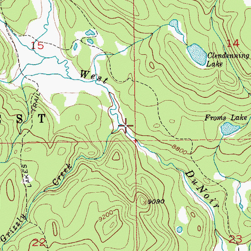 Topographic Map of Grizzly Creek, WY