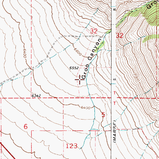 Topographic Map of Groo Canyon, WY