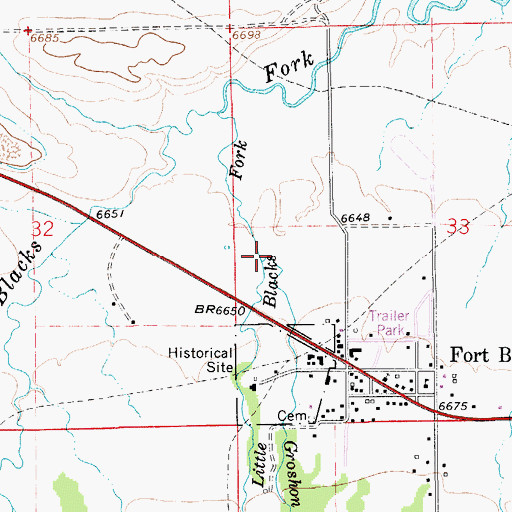 Topographic Map of Groshon Creek, WY