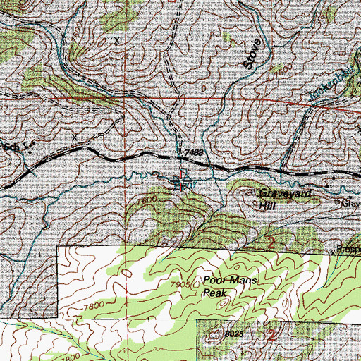 Topographic Map of Grouse Creek, WY