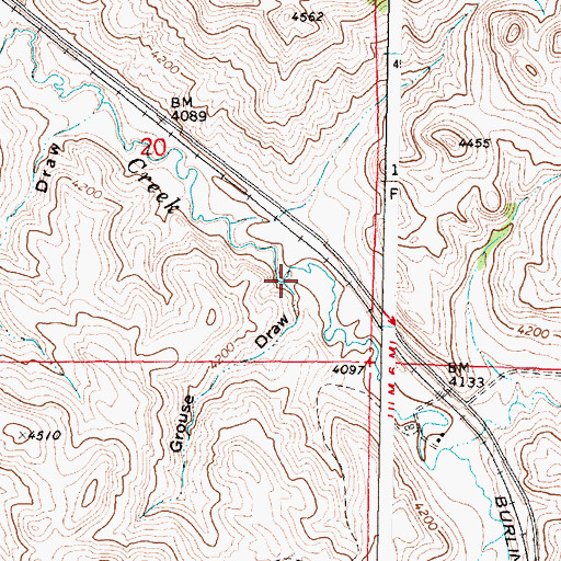 Topographic Map of Grouse Draw, WY