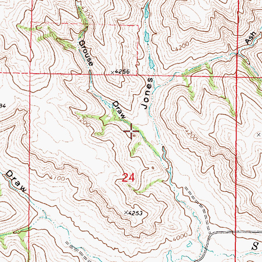 Topographic Map of Grouse Draw, WY