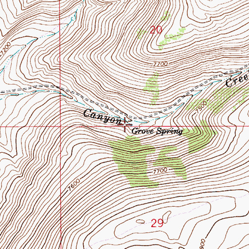 Topographic Map of Grove Spring, WY