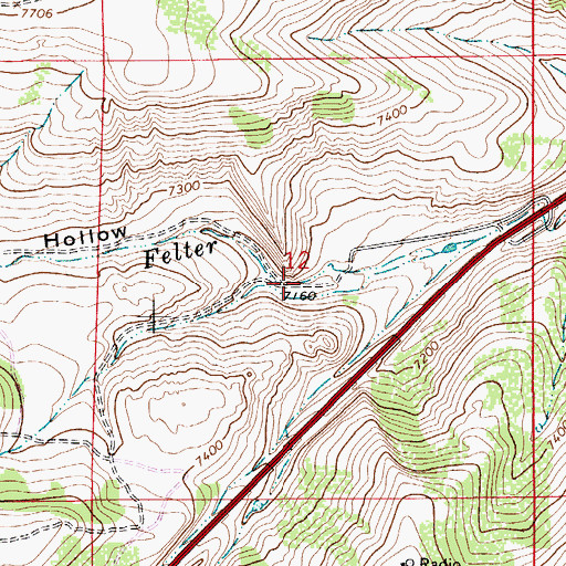 Topographic Map of Guild Hollow, WY