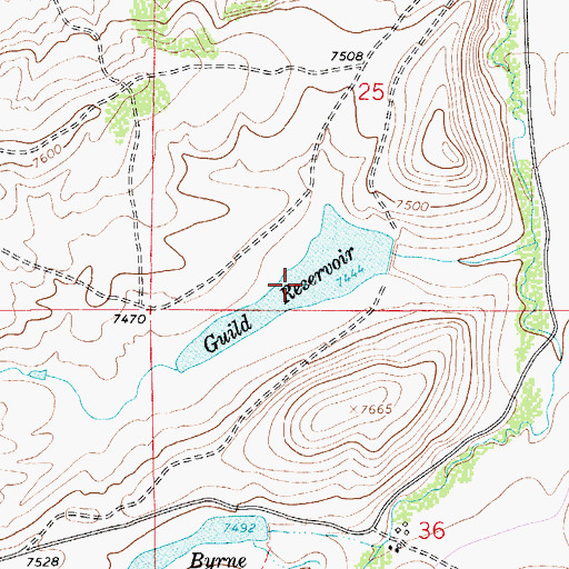 Topographic Map of Guild Reservoir, WY