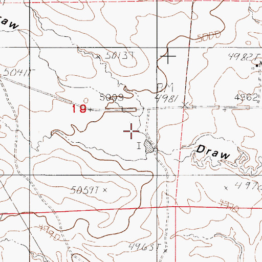 Topographic Map of Gumbo Draw, WY
