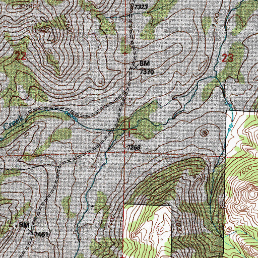 Topographic Map of Gunnysack Creek, WY