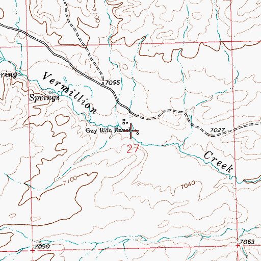 Topographic Map of Guy Rife Ranch, WY