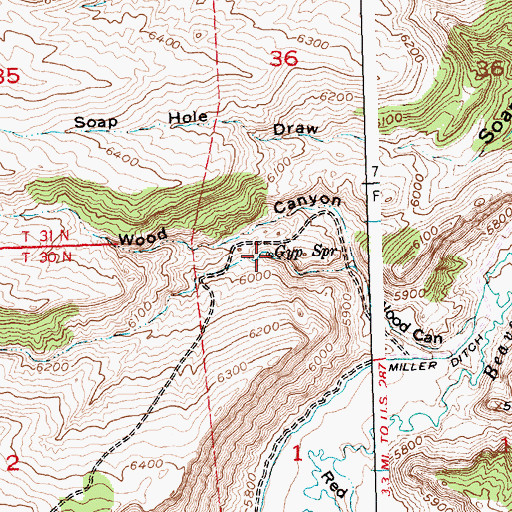 Topographic Map of Gyp Spring, WY