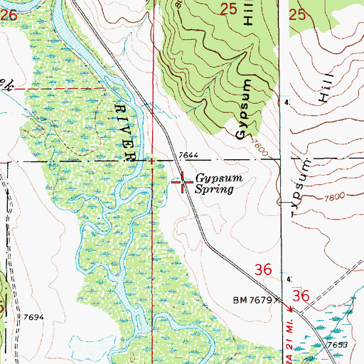 Topographic Map of Gypsum Spring, WY
