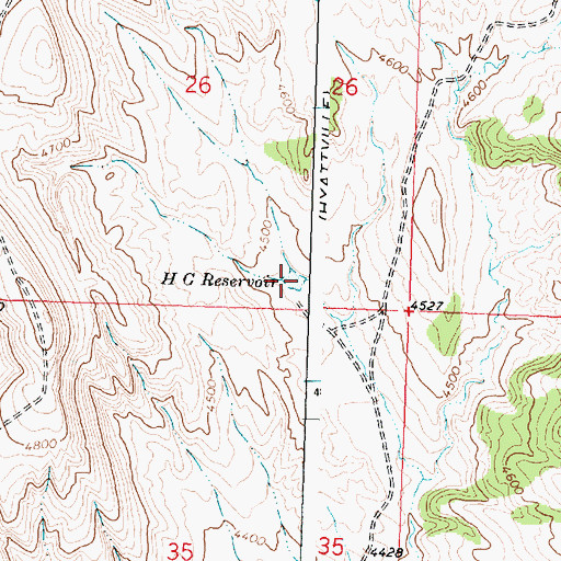 Topographic Map of H G Reservoir, WY